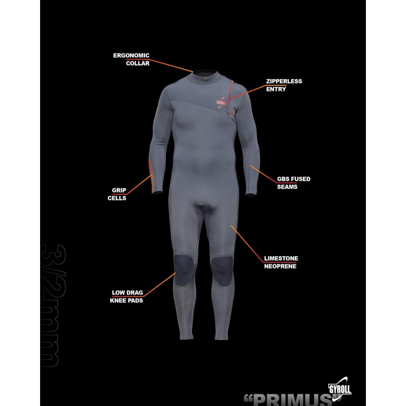 Combinaison GYROLL PRIMUS 3/2 ZIPPERLESS